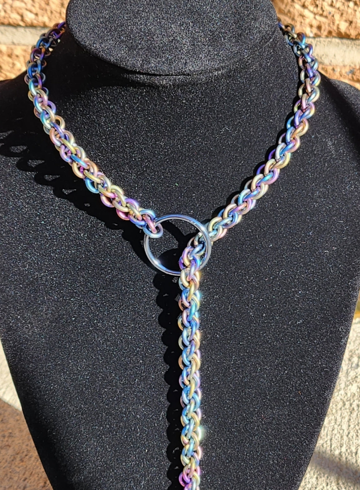 Rainbowed Titanium Lariat "Choke" Chain - Made to Order