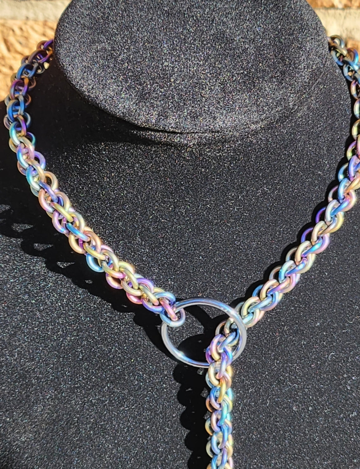 Rainbowed Titanium Lariat "Choke" Chain - Made to Order
