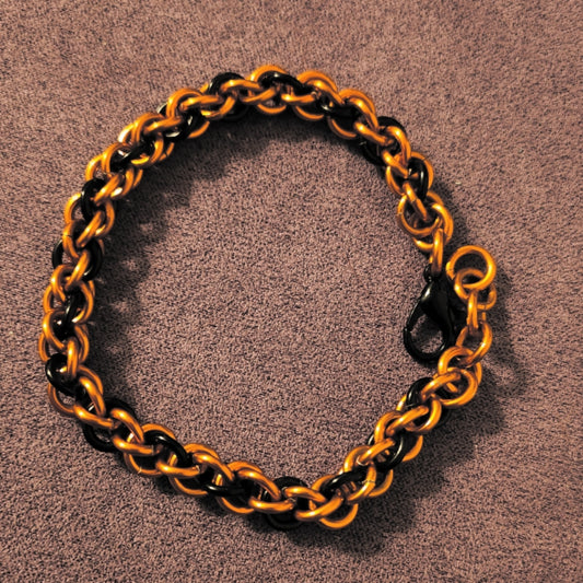 Orange and Black Twist Bracelet