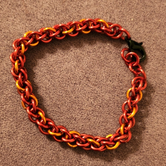 Red with orange twist Bracelet