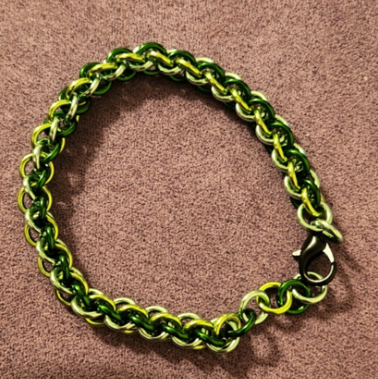 Shades of Green Stripes Bracelet