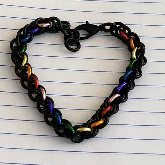 Black Rainbow Stripe Bracelet