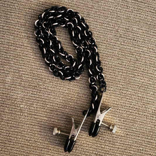 Black and Faux Rose Gold Nipple Clamps/Clips