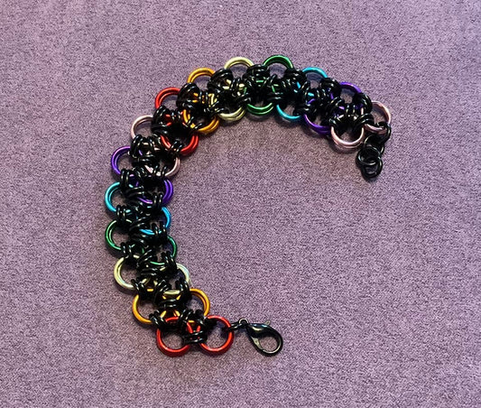 Black Rainbow Japanese Lace Bracelet