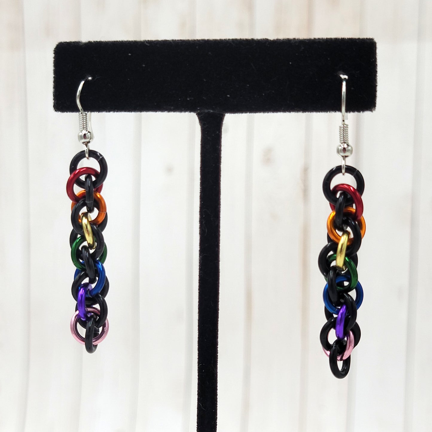 Black Rainbow Twist Earrings