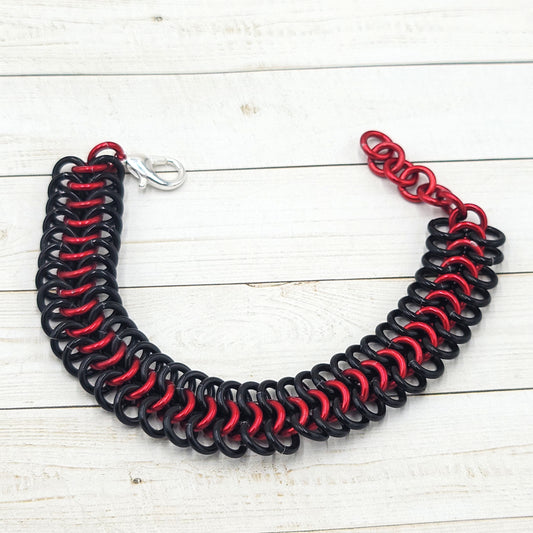 Black and Red Flat Bracelet