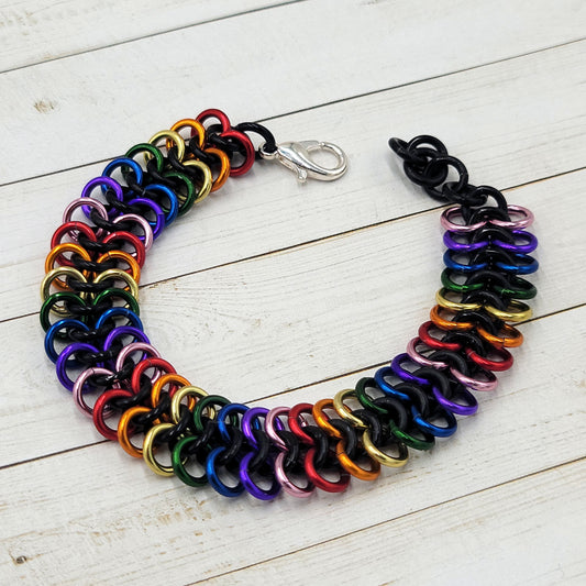 Black Rainbow Flat Bracelet