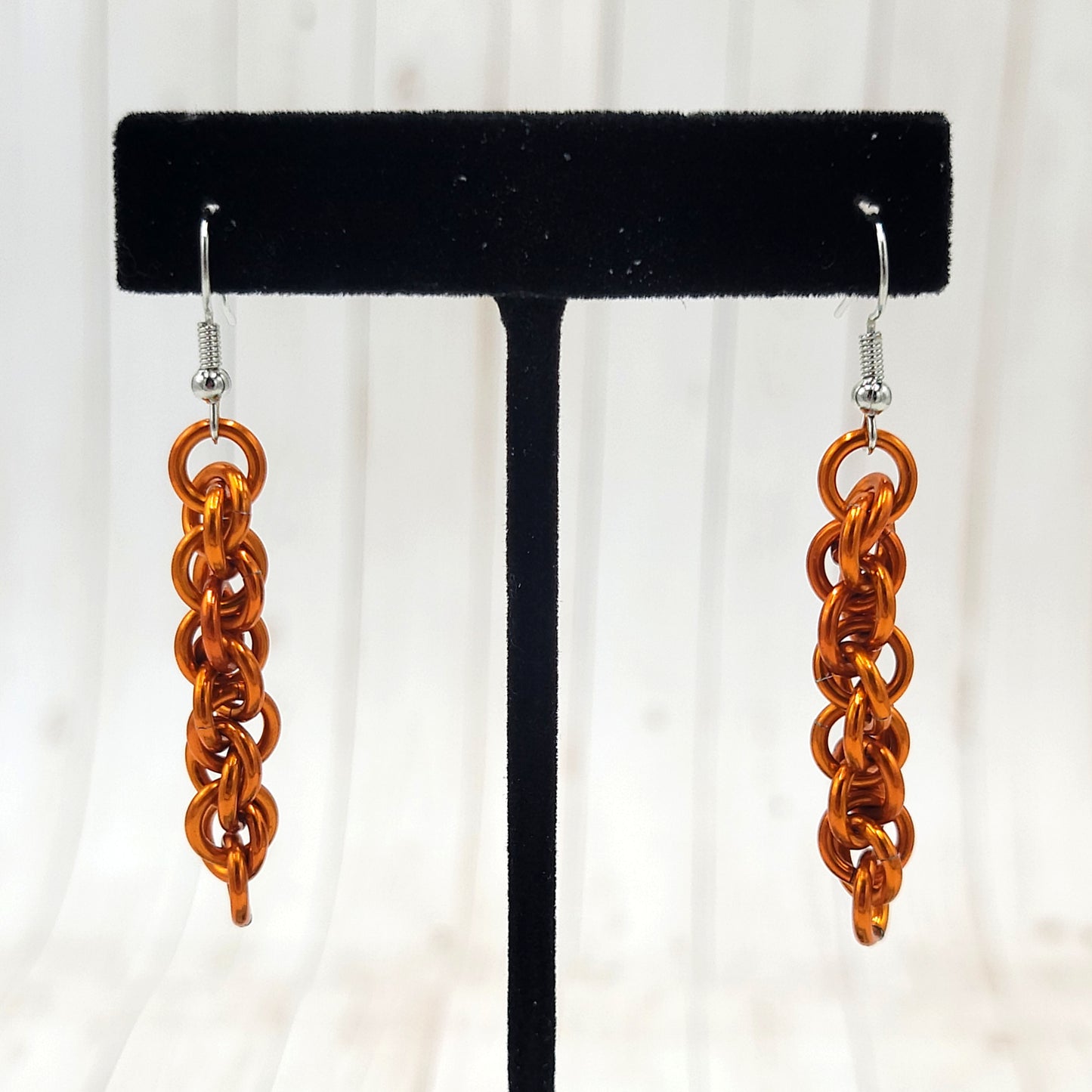 Solid Orange Twist Earrings