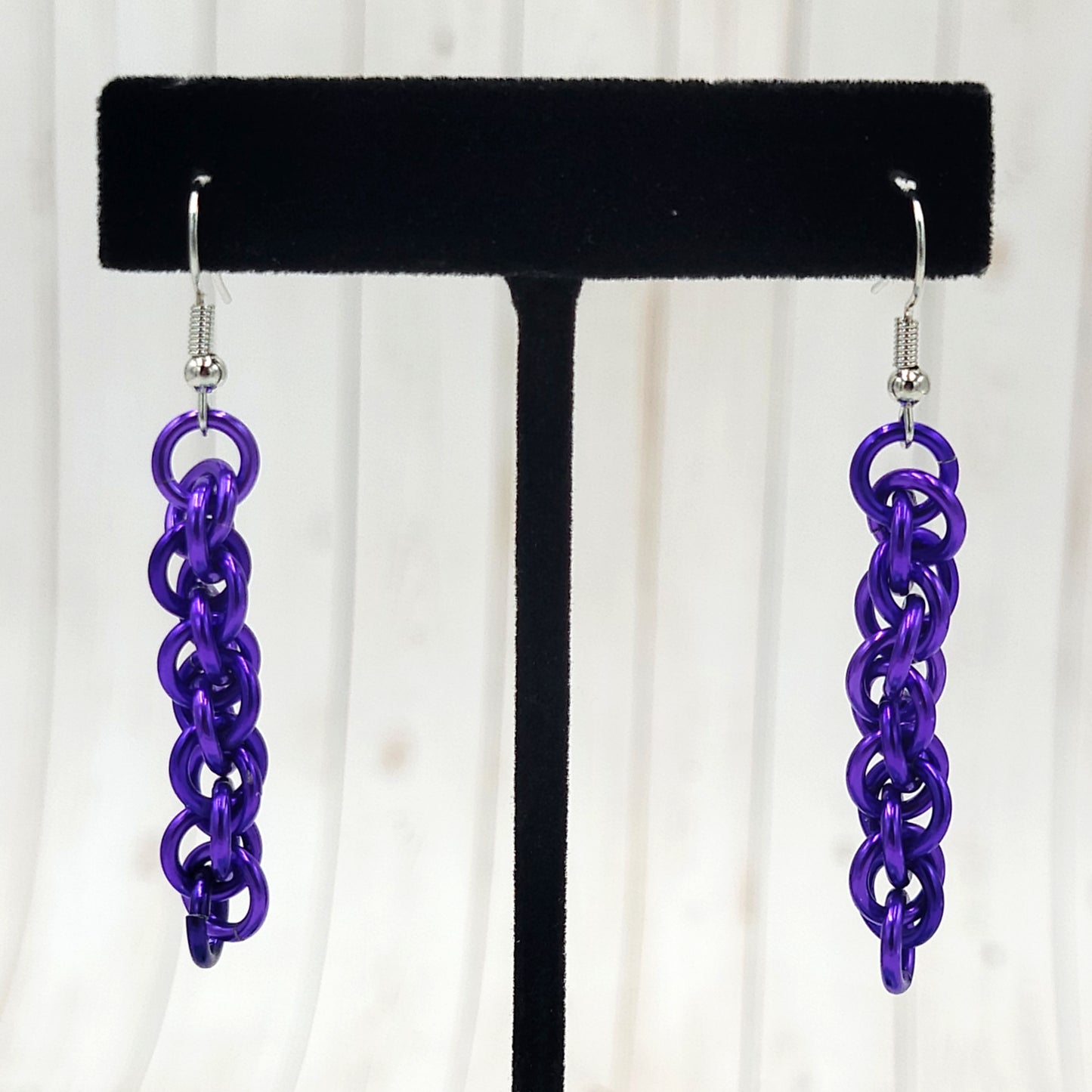 Solid Purple Twist Earrings