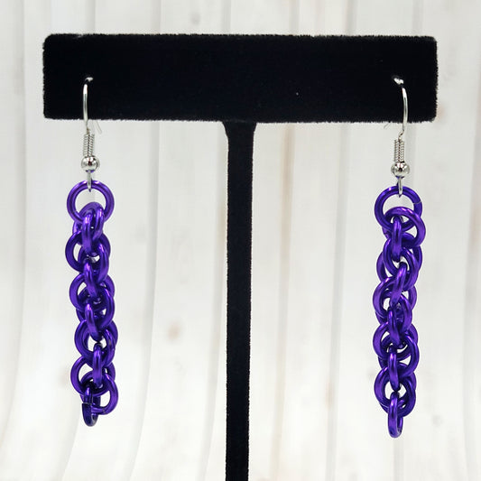 Solid Purple Twist Earrings