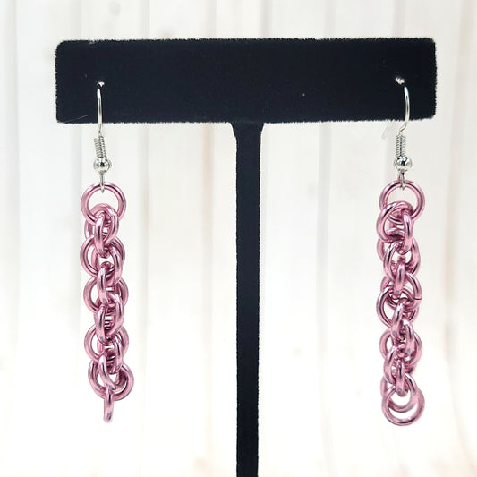 Solid Light Pink Twist Earrings