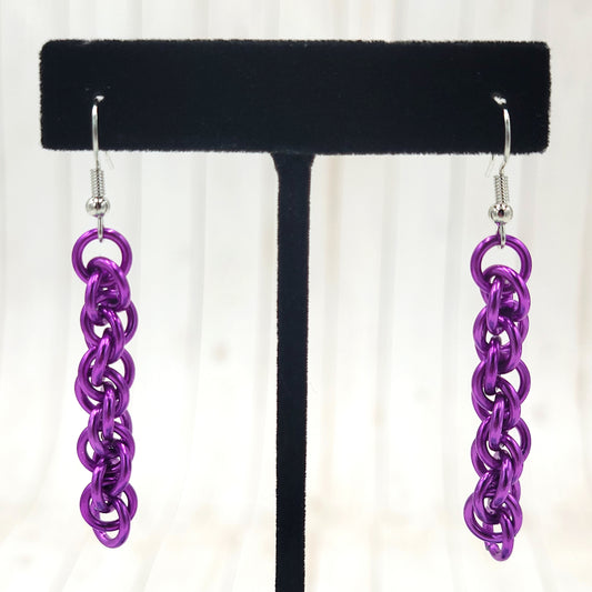 Solid Violet Twist Earrings