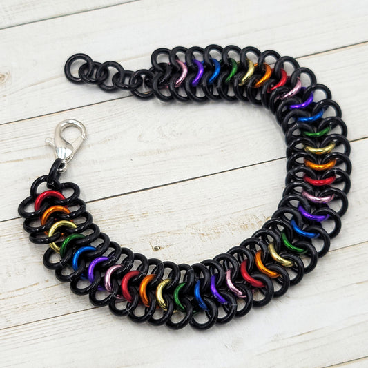Goth Rainbow Flat Bracelet