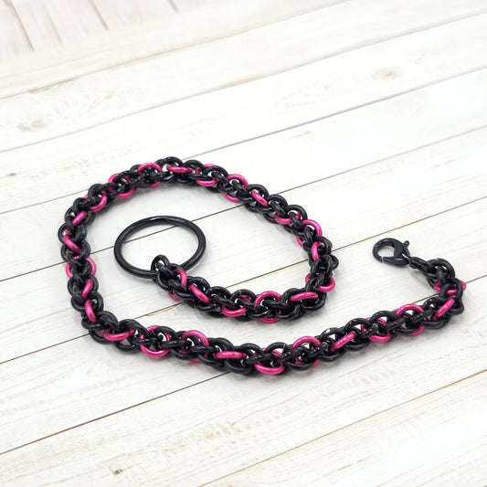 Black/Hot Pink Lariat Style Bracelet / Anklet