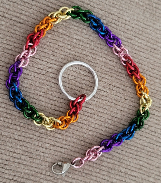 Rainbow Lariat Style Bracelet / Anklet