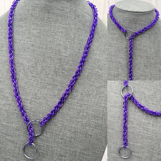 Solid Purple Lariat "Choke" Chain