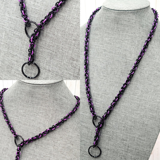 Black and Violet Lariat "Choke" Chain