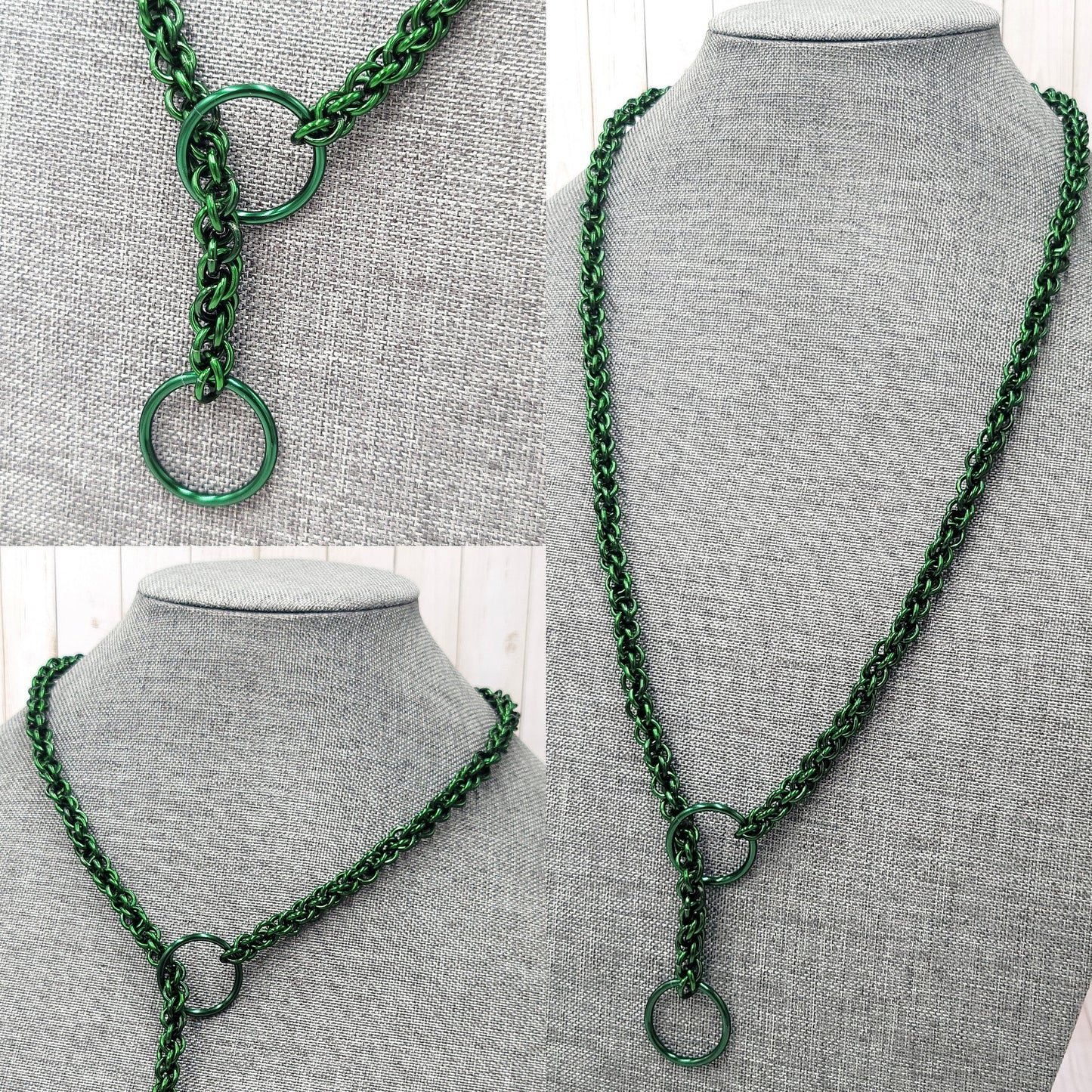 Solid Green Lariat "Choke" Chain